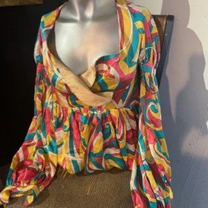 Women's Designer mutli-color Satin Whimsy top